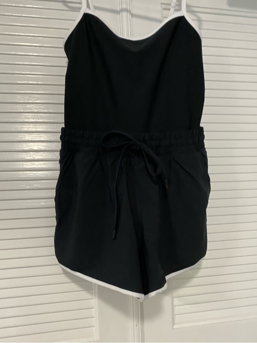 YPB Black Active Swim Romper with White Trim